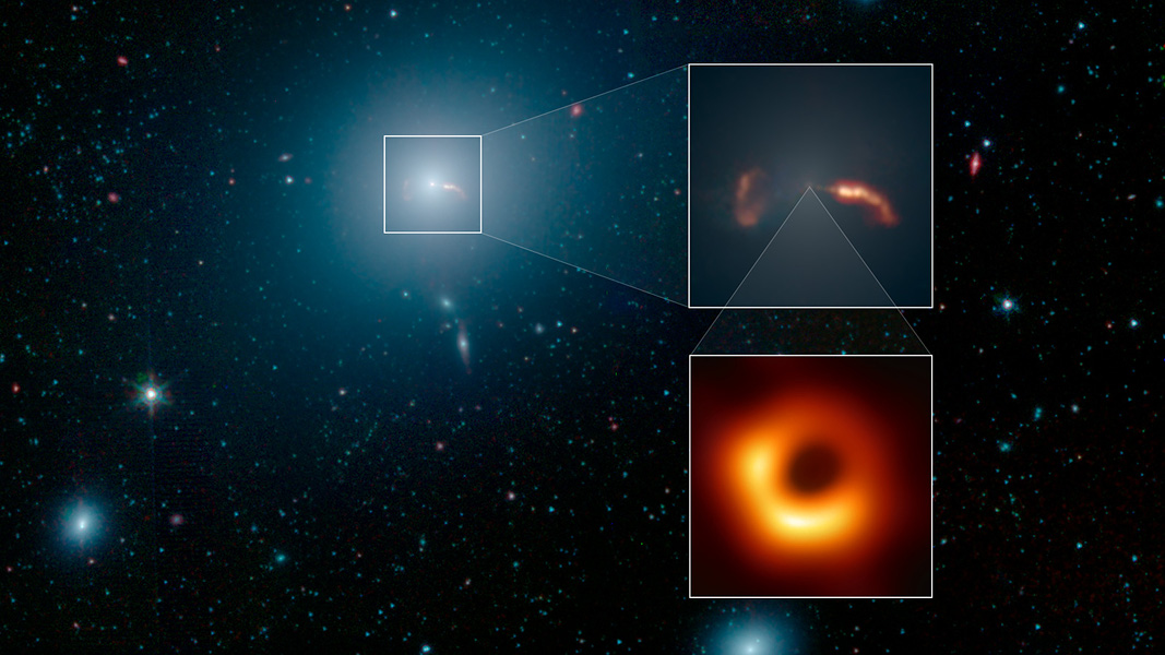 تصویر روز ناسا: کهکشان، جت و سیاه‌چاله M87 در سه